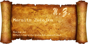 Mersits Zulejka névjegykártya
